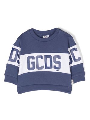 Gcds Kids logo-print cotton sweatshirt - Blue