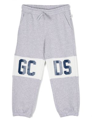 Gcds Kids logo-print cotton track pants - Grey