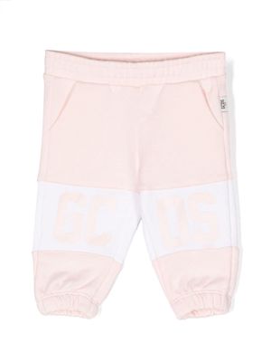 Gcds Kids logo-print cotton track pants - Pink
