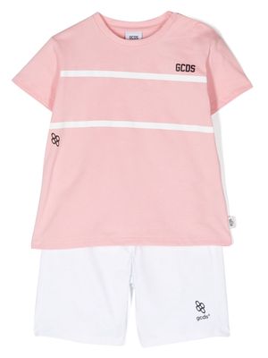 Gcds Kids logo-print cotton track set - White