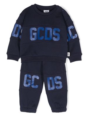 Gcds Kids logo-print cotton tracksuit - Blue
