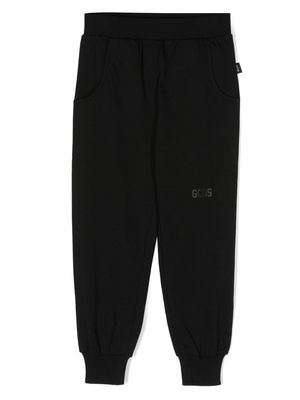 Gcds Kids logo-print cotton trousers - Black