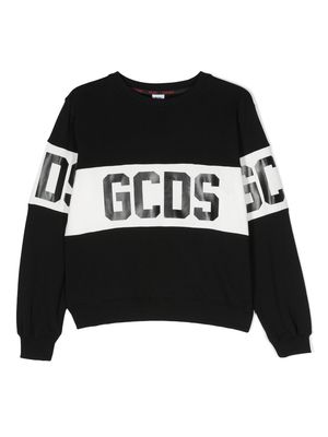 Gcds Kids logo-print crew-neck sweatshirt - Black