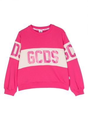 Gcds Kids logo-print crew-neck sweatshirt - Pink