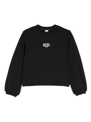 Gcds Kids logo-print crewneck sweatshirt - Black