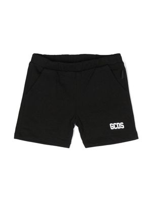 Gcds Kids logo-print detail shorts - Black
