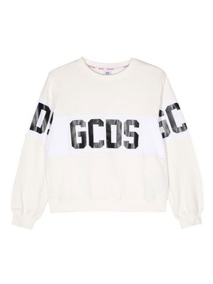 Gcds Kids logo-print detail sweatshirt - White