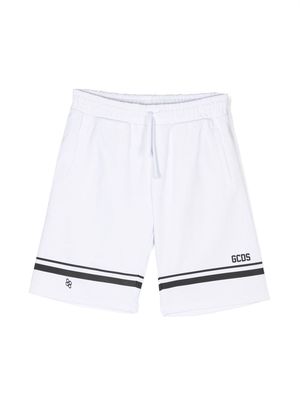 Gcds Kids logo-print leg shorts - White
