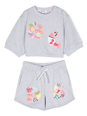 Gcds Kids logo-print tracksuit shorts set - Grey
