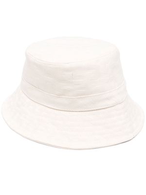 Gcds Kids monogram-jacquard drawcord bucket hat - Neutrals
