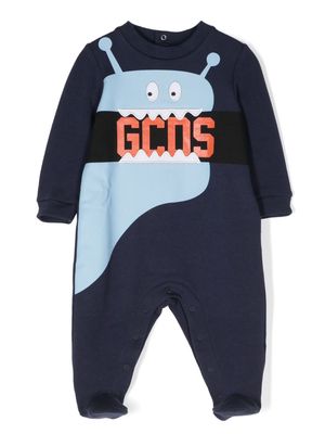 Gcds Kids Monsters jersey onesie - Blue