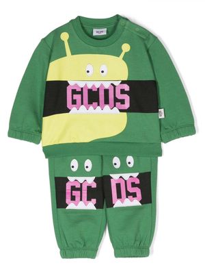 Gcds Kids Monsters jersey tracksuit - Green