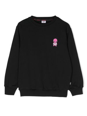 Gcds Kids Weirdo logo-print sweatshirt - Black