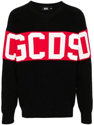 Gcds knitted-logo cotton jumper - Black