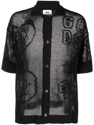 Gcds lace-detail cotton shirt - Black