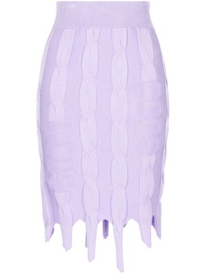 Gcds logo-braid knitted skirt - Purple