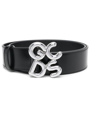 GCDS logo-buckle fastening belt - Black