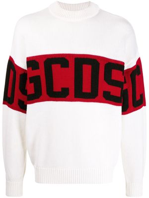 Gcds logo colour-block jumper - White