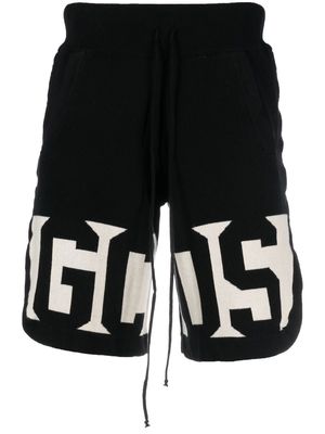 Gcds logo-detail cotton bermuda shorts - Black