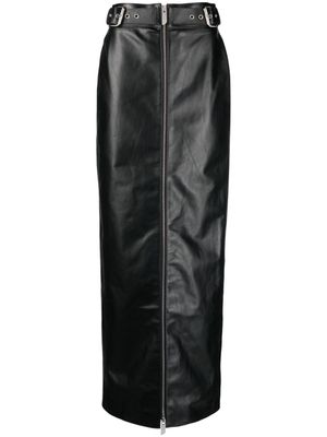 Gcds logo-embossed leather maxi skirt - Black