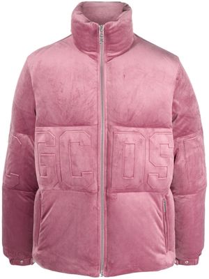 Gcds logo-embossed velvet jacket - Pink