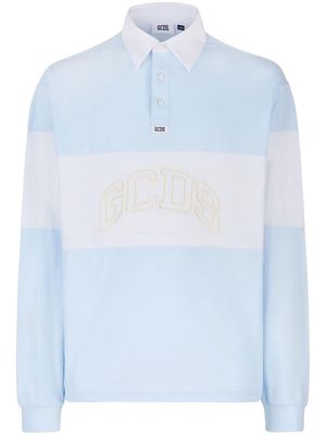 Gcds logo-embroidered cotton polo shirt - Blue