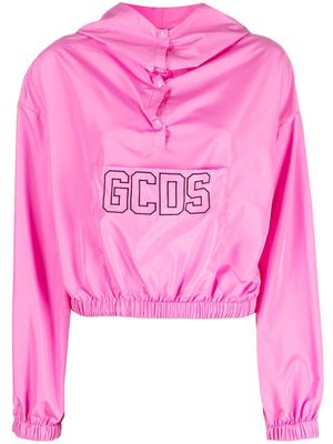 Gcds logo-embroidered cropped jacket - Pink