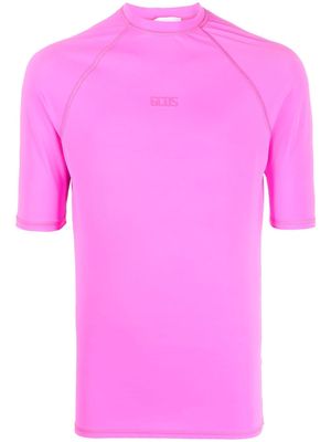 Gcds logo-embroidered high-neck T-shirt - Pink
