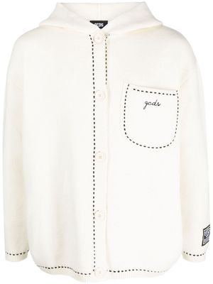 Gcds logo-embroidered hooded jacket - White