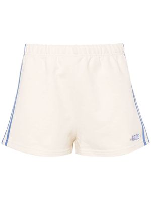 Gcds logo-embroidered jersey shorts - Neutrals