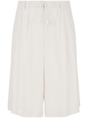 Gcds logo-embroidered pleated bermuda shorts - Neutrals