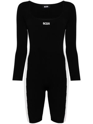 Gcds logo-embroidered ribbed jumpsuit - Black