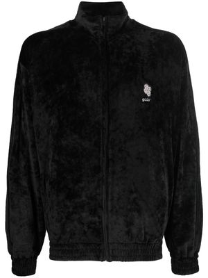 Gcds logo-embroidered zip-up sweatshirt - Black