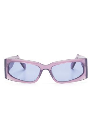 Gcds logo-engraved rectangle-frame sunglasses - Purple