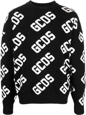 Gcds logo intarsia-knit jumper - Black