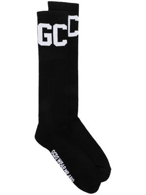 Gcds logo-jacquard ribbed socks - Black