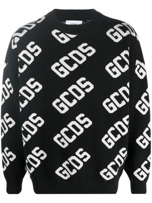GCDS logo-knit jumper - Black