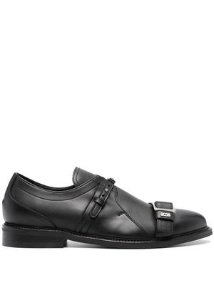 Gcds logo-lettering leather derby shoes - Black