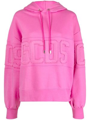 GCDS logo-lettering oversized hoodie - Pink