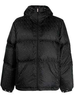 Gcds logo-monogrammed hodded jacket - Black
