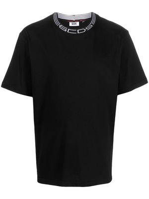 Gcds logo-neck cotton T-shirt - Black