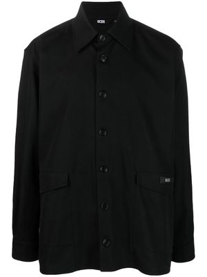 Gcds logo-patch cotton shirt jacket - Black