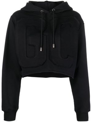 Gcds logo-patch cropped hoodie - Black