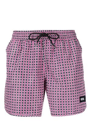 Gcds logo-patch swim shorts - Pink