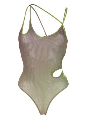 Gcds logo-plaque gradient swimsuit - Green