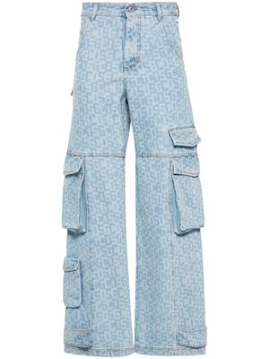 Gcds logo-print cargo jeans - Blue