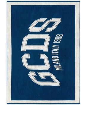 Gcds logo-print cotton beach towel - Blue