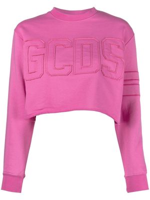 GCDS logo print cropped sweatshirt - Pink