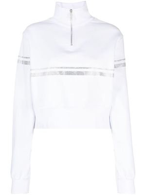 Gcds logo-print crystal-embellished sweatshirt - White