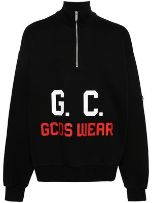 Gcds logo-print half-zipped sweatshirt - Black